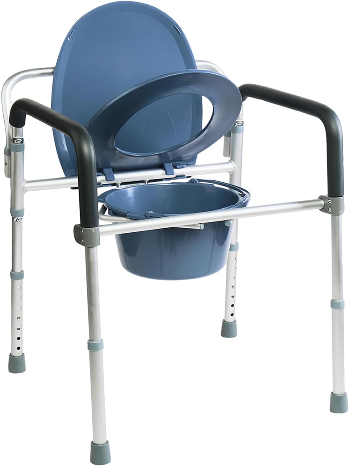 Sedia Da Comodo Comoda Wc In Alluminio 4 Funzioni In 1 Pieghevole Sgabello Doccia Bagno Per Aziani E Disabili, Rialzo Wc Water Supporto Per Water Sedile Per Doccia Per Anziani